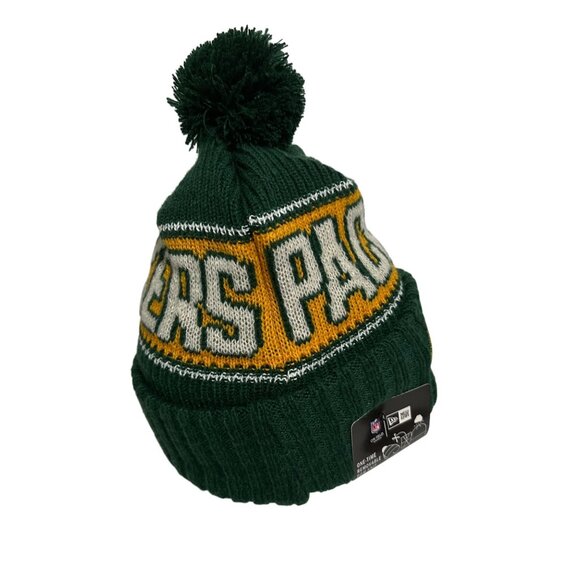 Green Bay Packers New Era NFL Knit Beanie With Removable Pom Football Athleisure - Picture 7 of 7